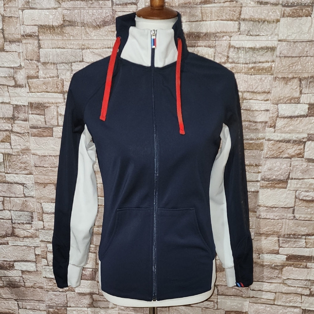 BMW Motorsport Navy and White  Full Zip   Jacket with Red Accents